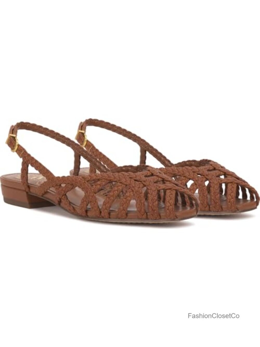 Strappy Flat Sandals with Braided Design and Slingback Strap - Picture 4 of 6